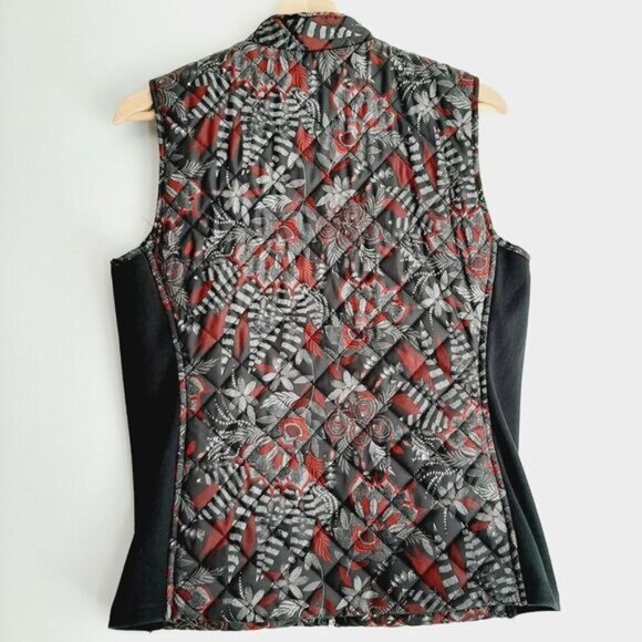NORTHERN REFLECTIONS Floral Diamond Quilt Full-Zip Vest Blue Sz S - Picture 8 of 12
